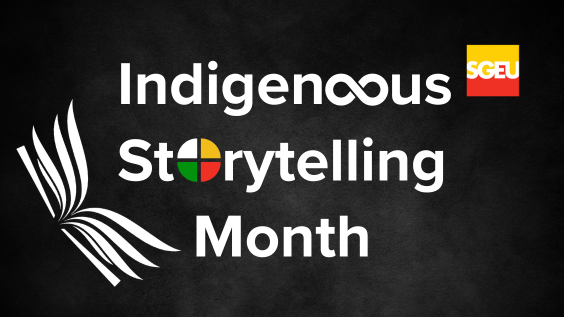 A graphic promoting Indigenous Storytelling Month.